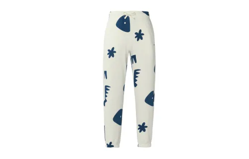 Jordan MIA LEE Knitted Sweatpants Women's White Moderate Cuffed Pants