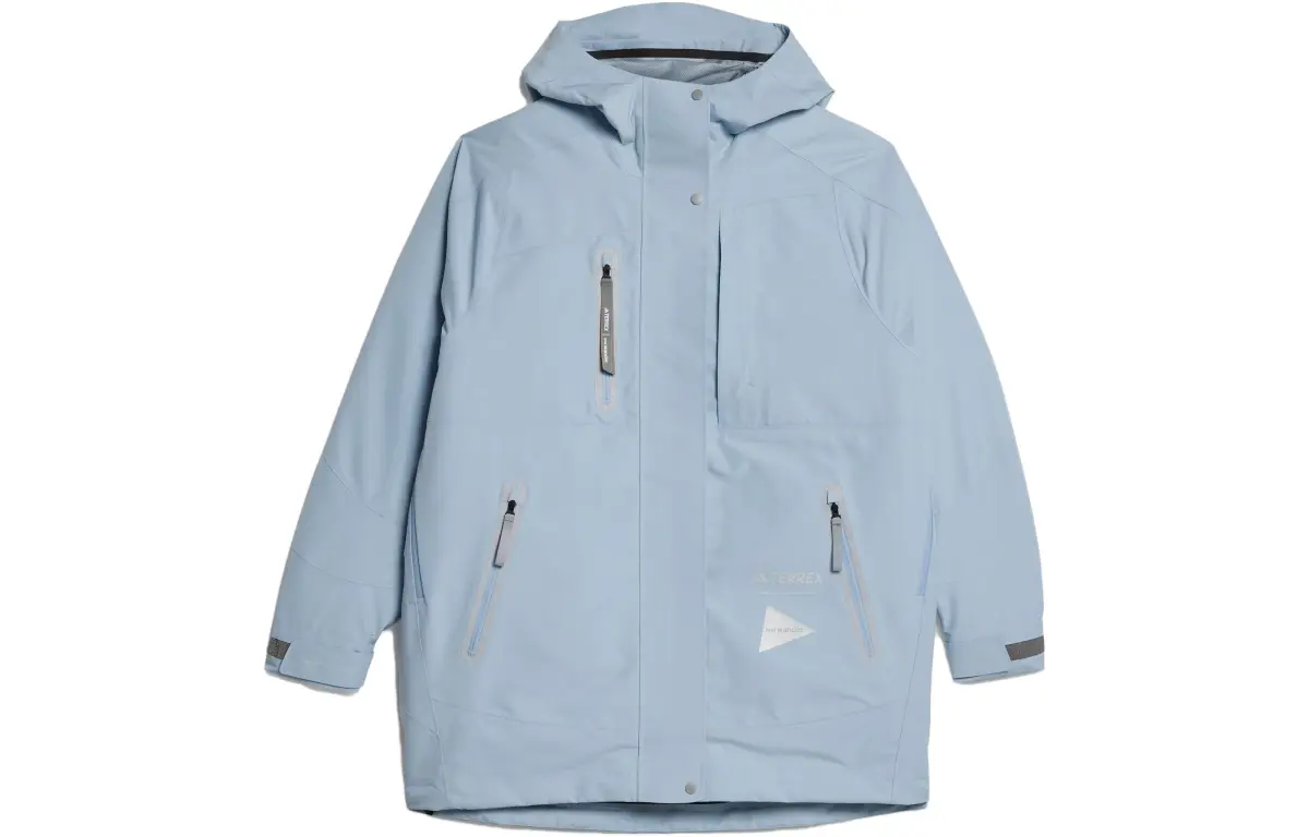 Adidas Waterproof And Windproof Windbreaker Jacket Women's Light Blue
