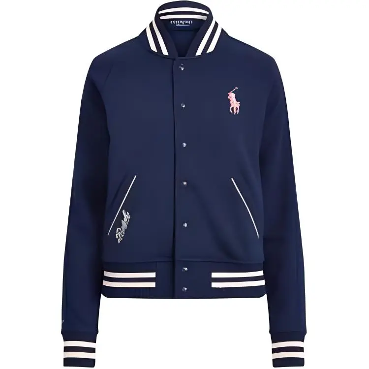 Polo Ralph Lauren FW22 Baseball Jacket Women's Navy Blue