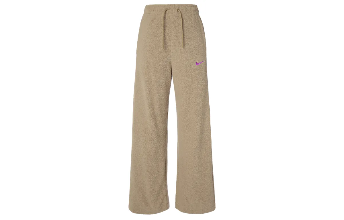 Nike Knitted Sweatpants Women's Khaki Moderate Wide Leg Pants