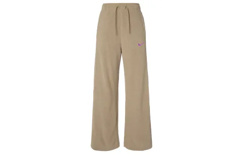Nike Knitted Sweatpants Women's Khaki Moderate Wide Leg Pants