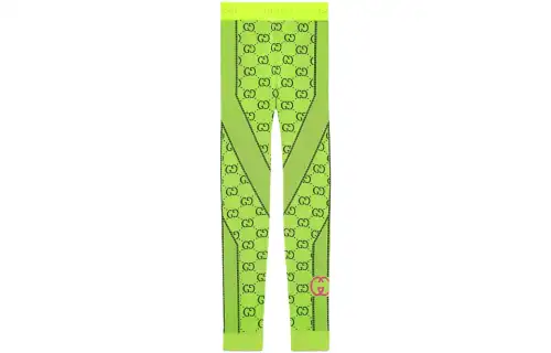GUCCI Woman Jacquard Gg Jersey Leggings Yellow