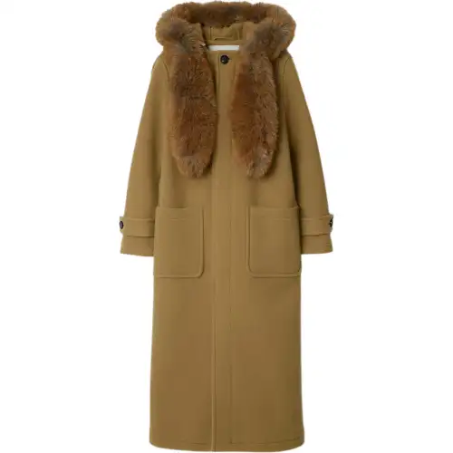 Burberry Faux-Fur Trim Long Sleeved Duffle Coat