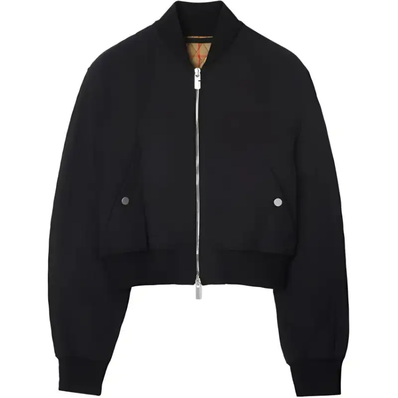 Burberry Quilted Cropped Bomber Jacket 'Black'