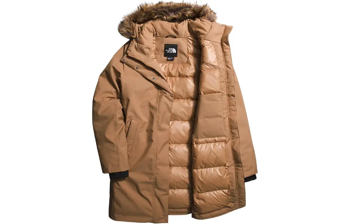 THE NORTH FACE Parka Coats Women's Brown Hooded Moderate