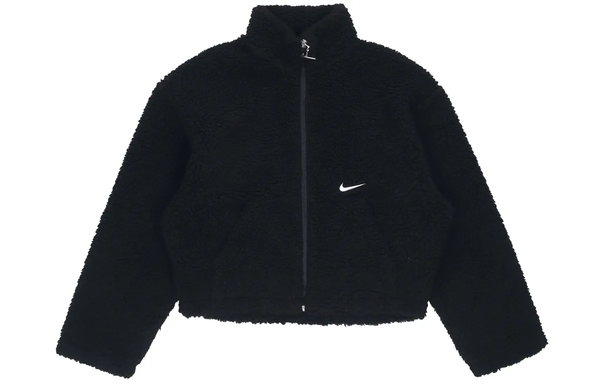 Nike Cropped Coats Women's Black Stand Collar Moderate