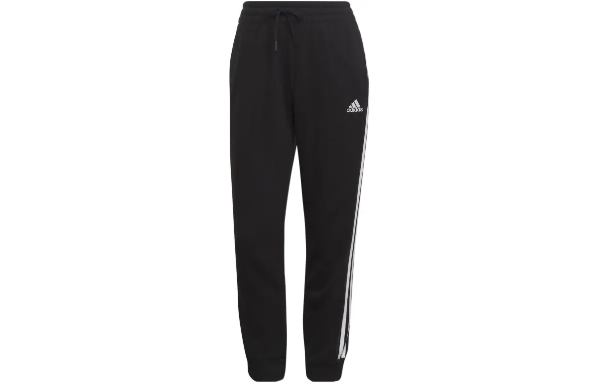 Adidas Knitted Sweatpants Women's Black Moderate Cuffed Pants