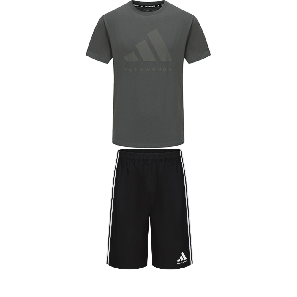 Adidas Taekwondo Casual Sportswear Men’s Set Gray+Black
