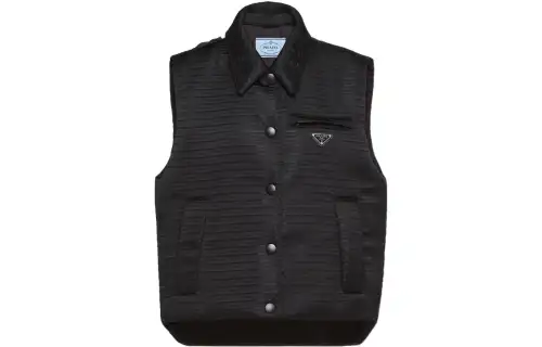 PRADA Vests Women's Black Lapel Moderate