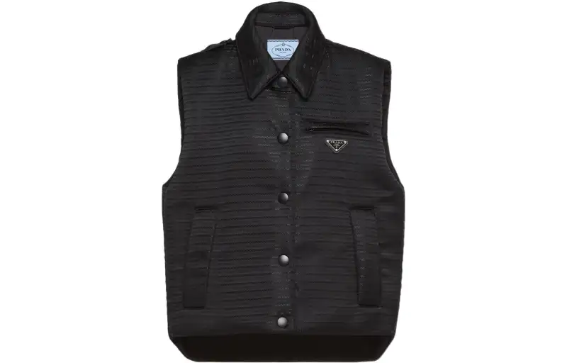 PRADA Vests Women's Black Lapel Moderate
