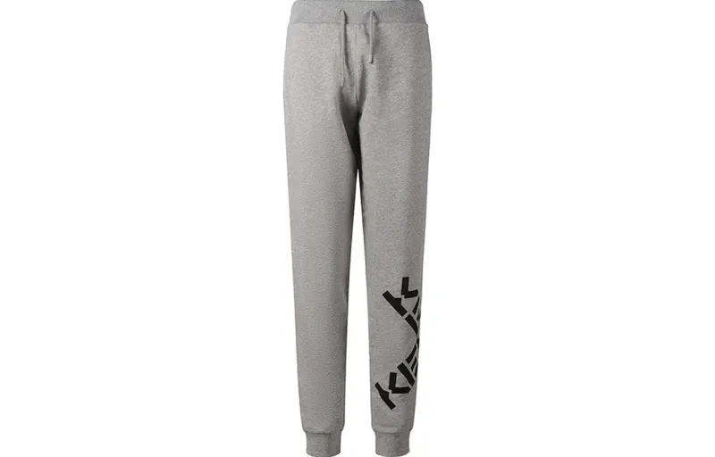 KENZO Knitted Sweatpants Women's Pearl Gray Moderate Straight Fit Pants