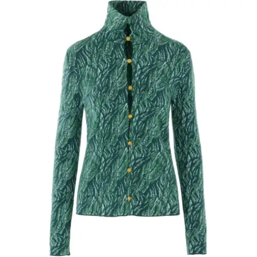 Bottega Veneta Long Sleeved Jacquard Cardigan