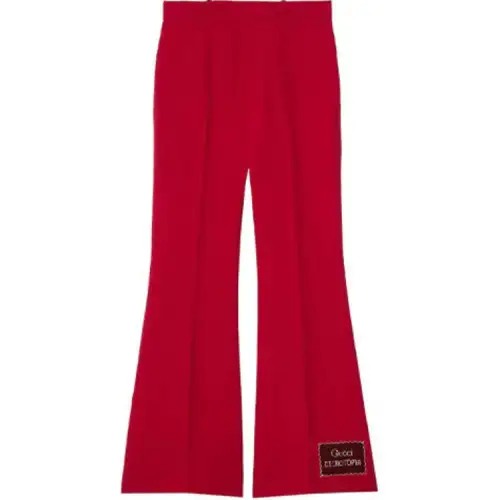 GUCCI Casual Pants Women's Red Moderate Flared Pants