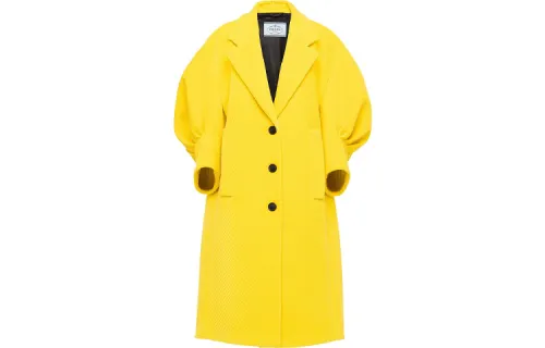 PRADA Velvet Jackets Women's Yellow Lapel Moderate