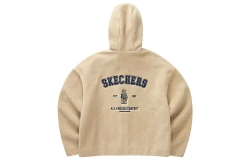 Skechers Funny Monster Velvet Jackets Women's Irish Cream/028R Hooded Thickened And Fleece Lined