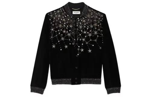 Saint Laurent velvet embellished bomber jacket
