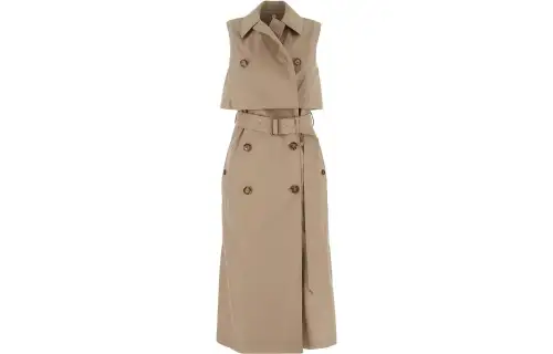 Burberry Layered Sleeveless Trench Coat Dress