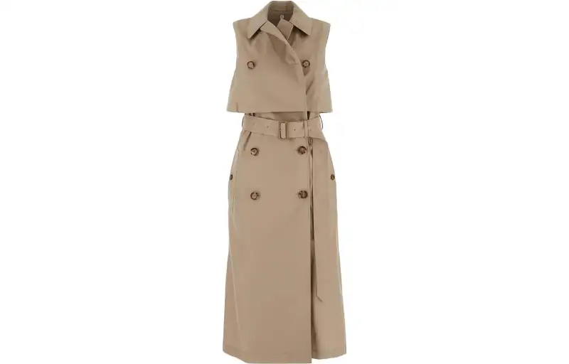 Burberry Layered Sleeveless Trench Coat Dress