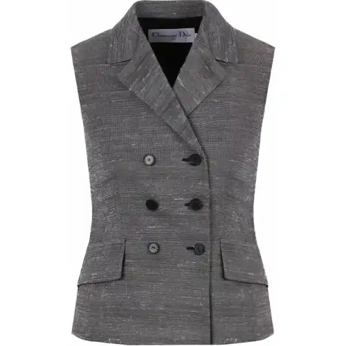 DIOR Vests Women's Gray V Neck Moderate Other