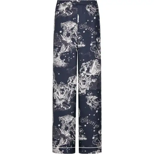 DIOR FW22 Knitted Sweatpants Women's Blue