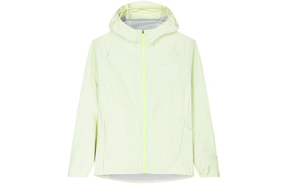 Anta Anta Running Series Solid Color Zipper Hooded Sports Windbreaker Women's Lemon Green