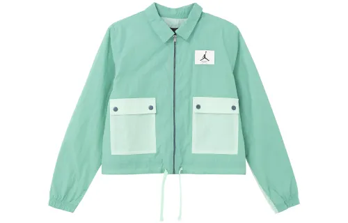 Jordan Cropped Coats Women's Mint Green Lapel Moderate