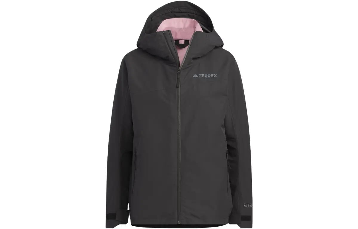 Adidas Waterproof And Windproof Windbreaker Jacket Women's Black