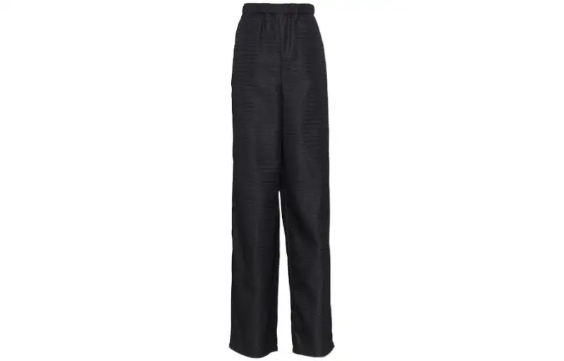 PRADA Knitted Sweatpants Women's Black Moderate Wide Leg Pants