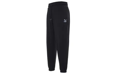 PUMA HER Knitted Sweatpants Women's Black Moderate Cuffed Pants