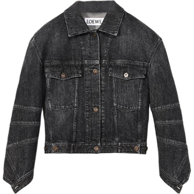 LOEWE Luo Yiwei SS22 Tannin Twist Denim Jacket Women's Black