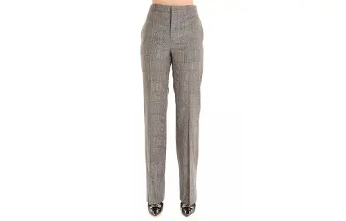 Balenciaga Casual Pants Women's Gray Moderate Wide Leg Pants