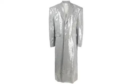 Vetements Sequin embellished Checked Coat