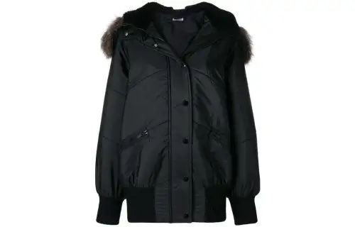 MIU MIU Parka Coats Women's Black Detachable Hood Moderate
