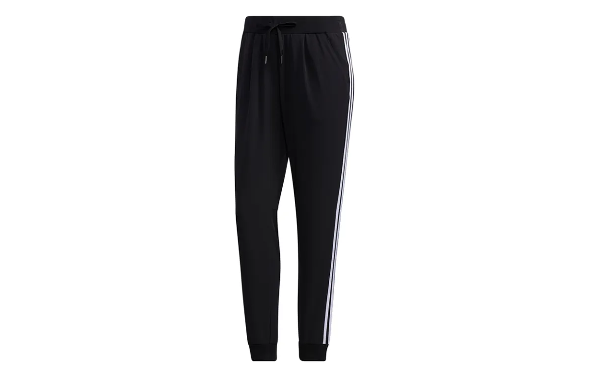 Adidas Knitted Sweatpants Women's Black Moderate Cuffed Pants