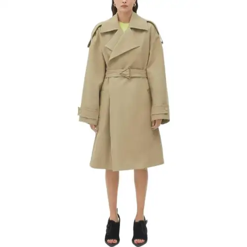 Bottega Veneta Trench Coat Women's Khaki