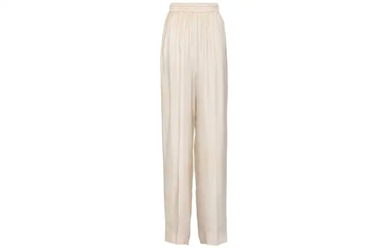 PRADA Casual Pants Women's Ivory Moderate Straight Fit Pants