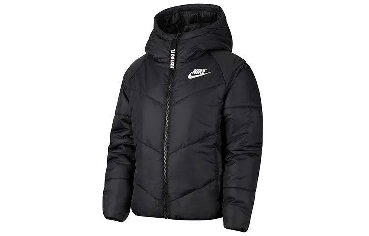 Nike Puffer Jackets Women's Black Hooded Moderate Other