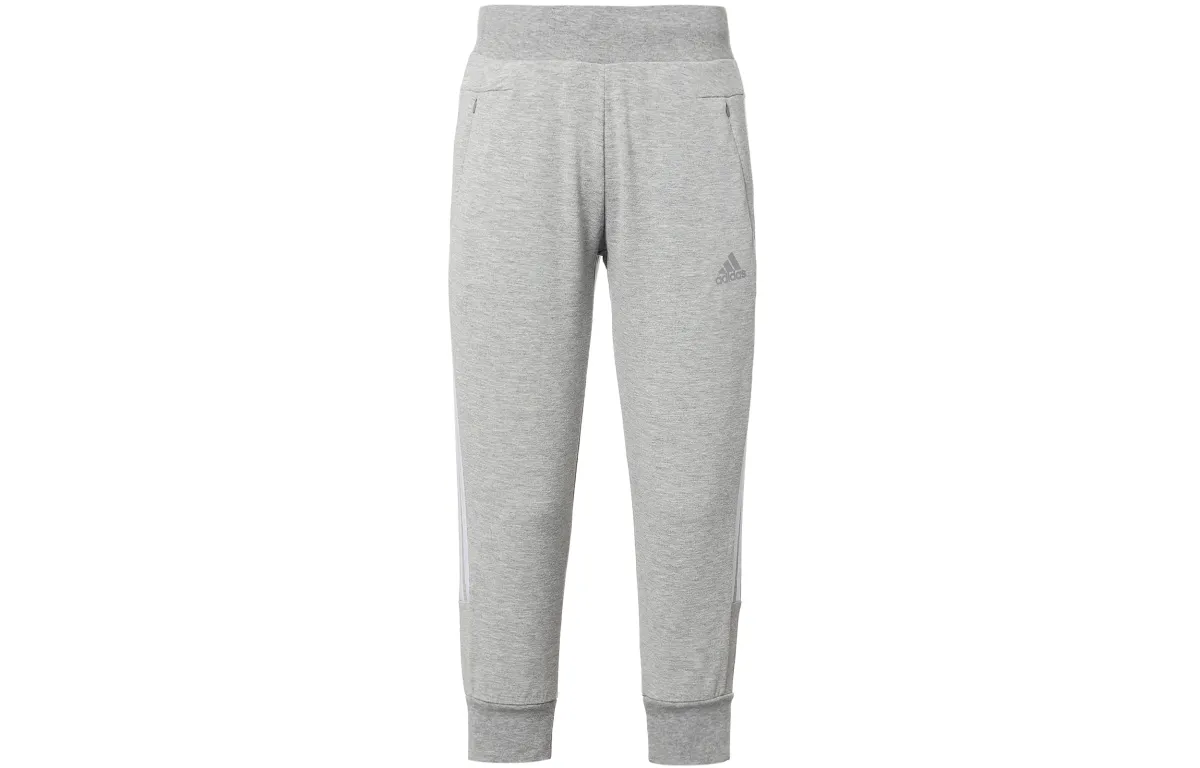 Adidas Knitted Sweatpants Women's Medium Heather Gray Moderate Cuffed Pants