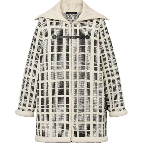 LOUIS VUITTON Graphic Tweed Knit Coat