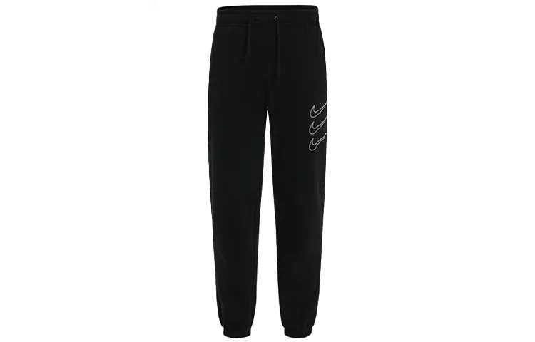Nike Running Training Tight-Fitting Fleece-Lined Knitted Fabric Pants Sweatpants Women's Black