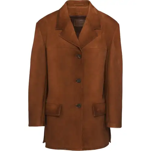 Prada single-breasted suede blazer