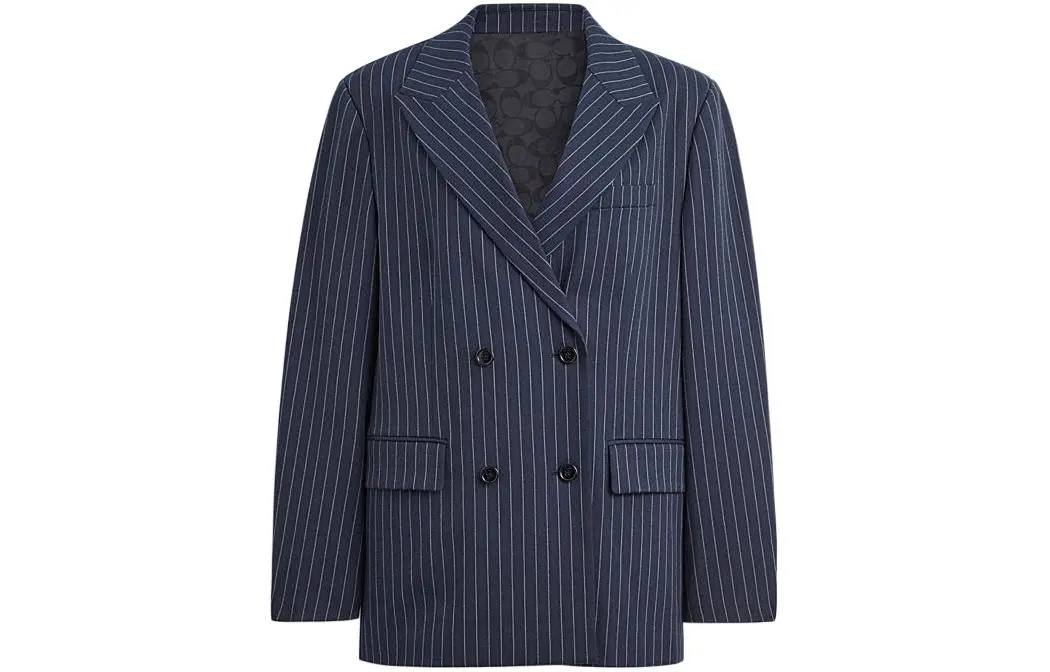 COACH SS24 Business Suit Coat Women's Dark Blue