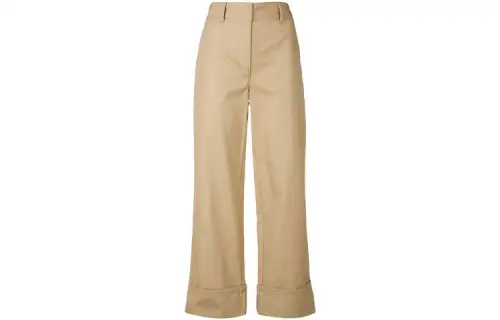PRADA Casual Pants Women's Brown Moderate Straight Fit Pants