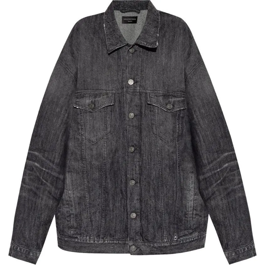 Balenciaga Logo Rhinestone Embellished Denim Jacket
