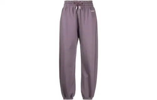 OFF WHITE Knitted Sweatpants Women's Purple Moderate Cuffed Pants