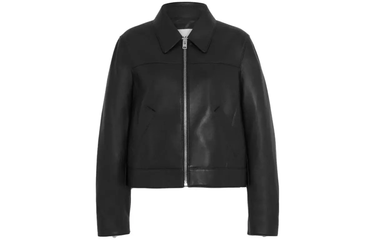 COACH SS23 Leather Jacket Women's Black