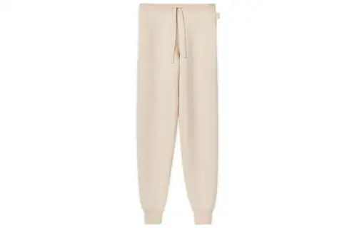 LOEWE Knitted Sweatpants Women's Beige Moderate Slim Fit Pants