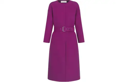 DIOR Coats Women's Purple Moderate Straight Fit