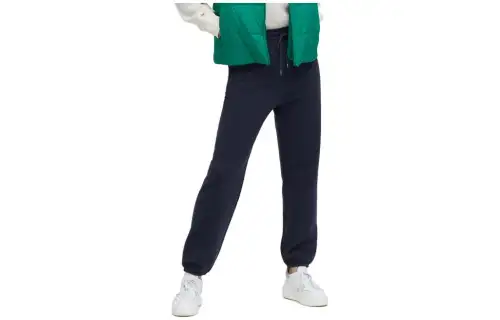 UNIQLO Knitted Sweatpants Women's Navy Blue Moderate Cuffed Pants