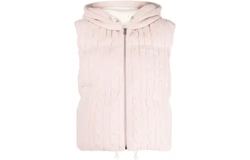 MIU MIU Vests Women's Pink Hooded Non Detachable Other